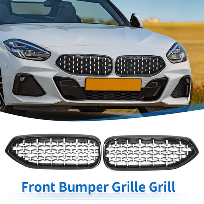 Front Upper Bumper Grille for BMW Z4 G29 Half Chrome Silver Tone