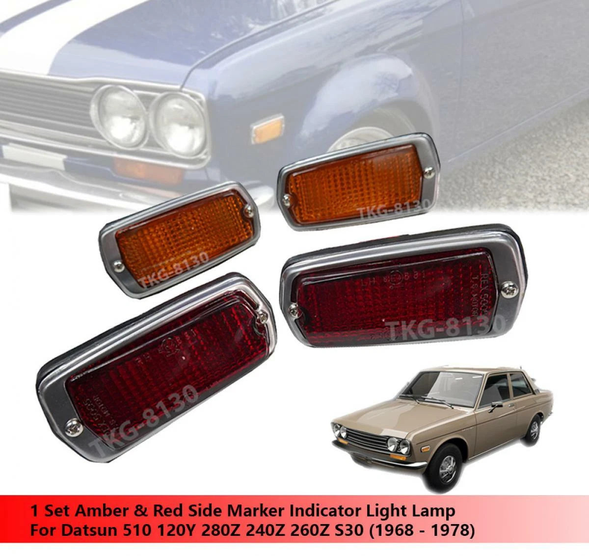 1 x Side Marker Indicator Light for Datsun 510, 120Y, 240Z, 260Z, 280Z (1968-1978)