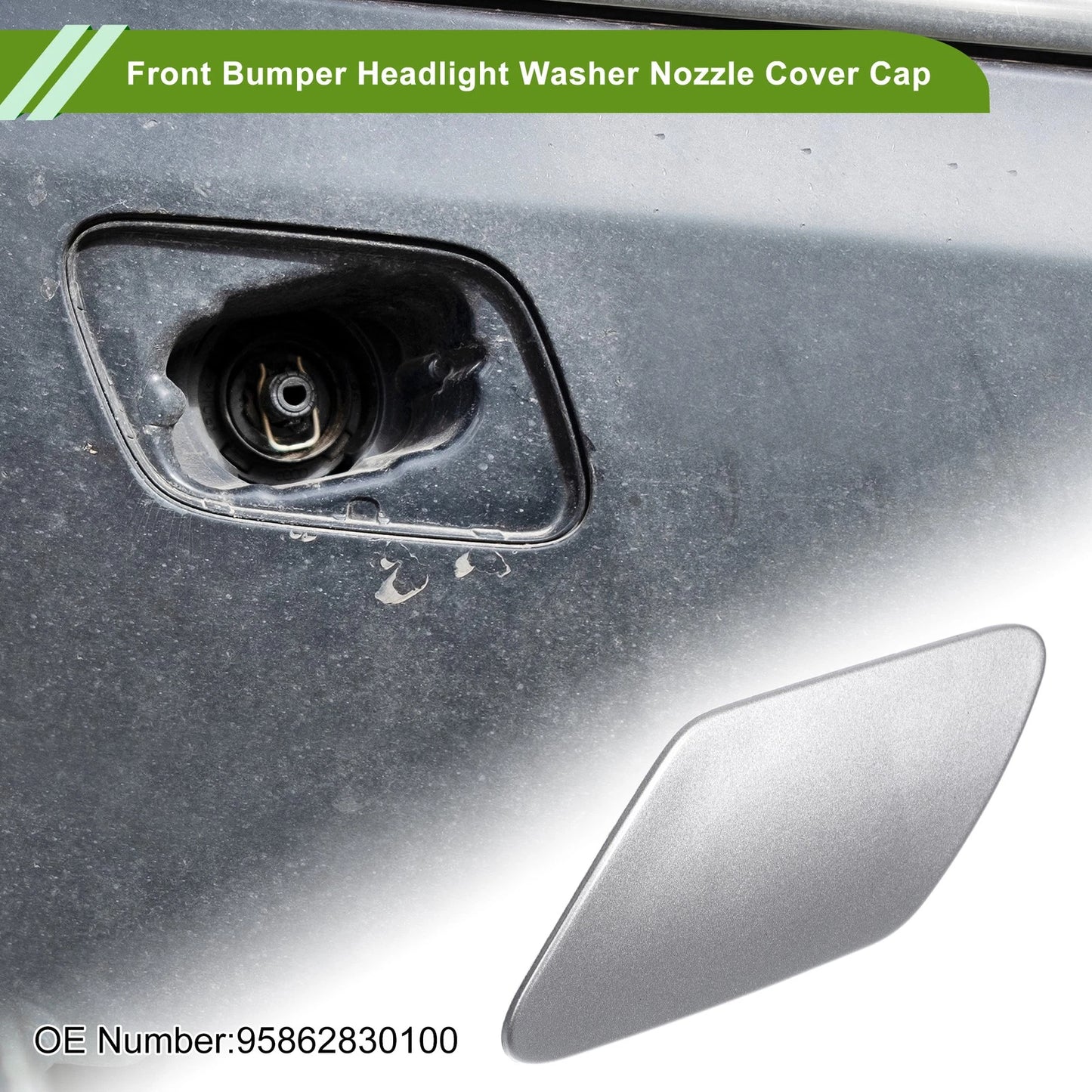 Left Washer Nozzle Cover Cap for Porsche Cayenne Silver Tone