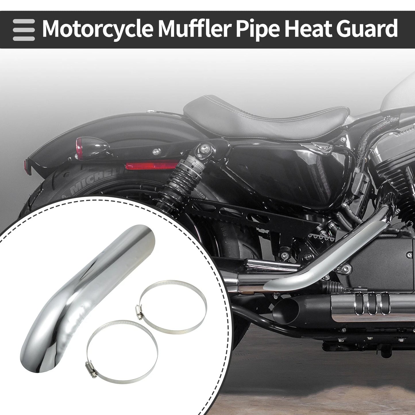 Exhaust Muffler Pipe Heat Shield Curved 265x55mm for Universal Motorcycle