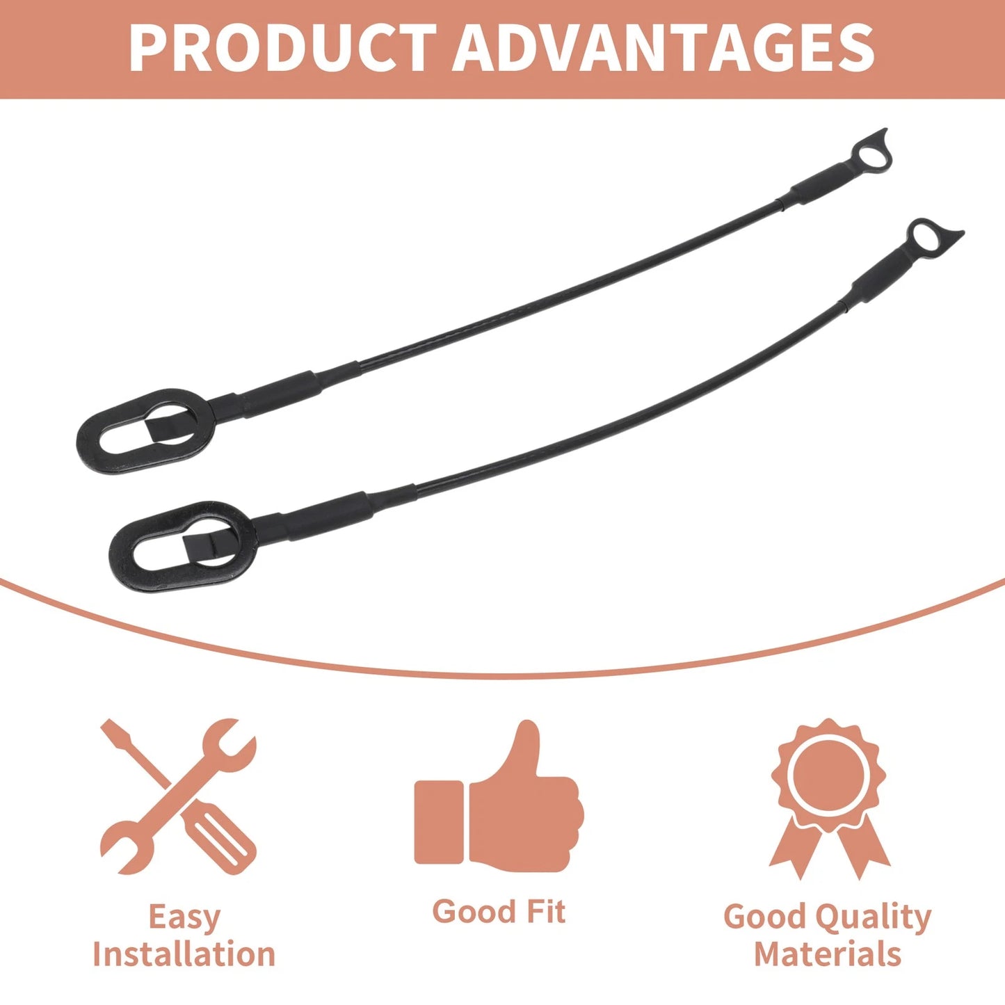 Tailgate Support Cables for Dodge Dakota / Mitsubishi Raider