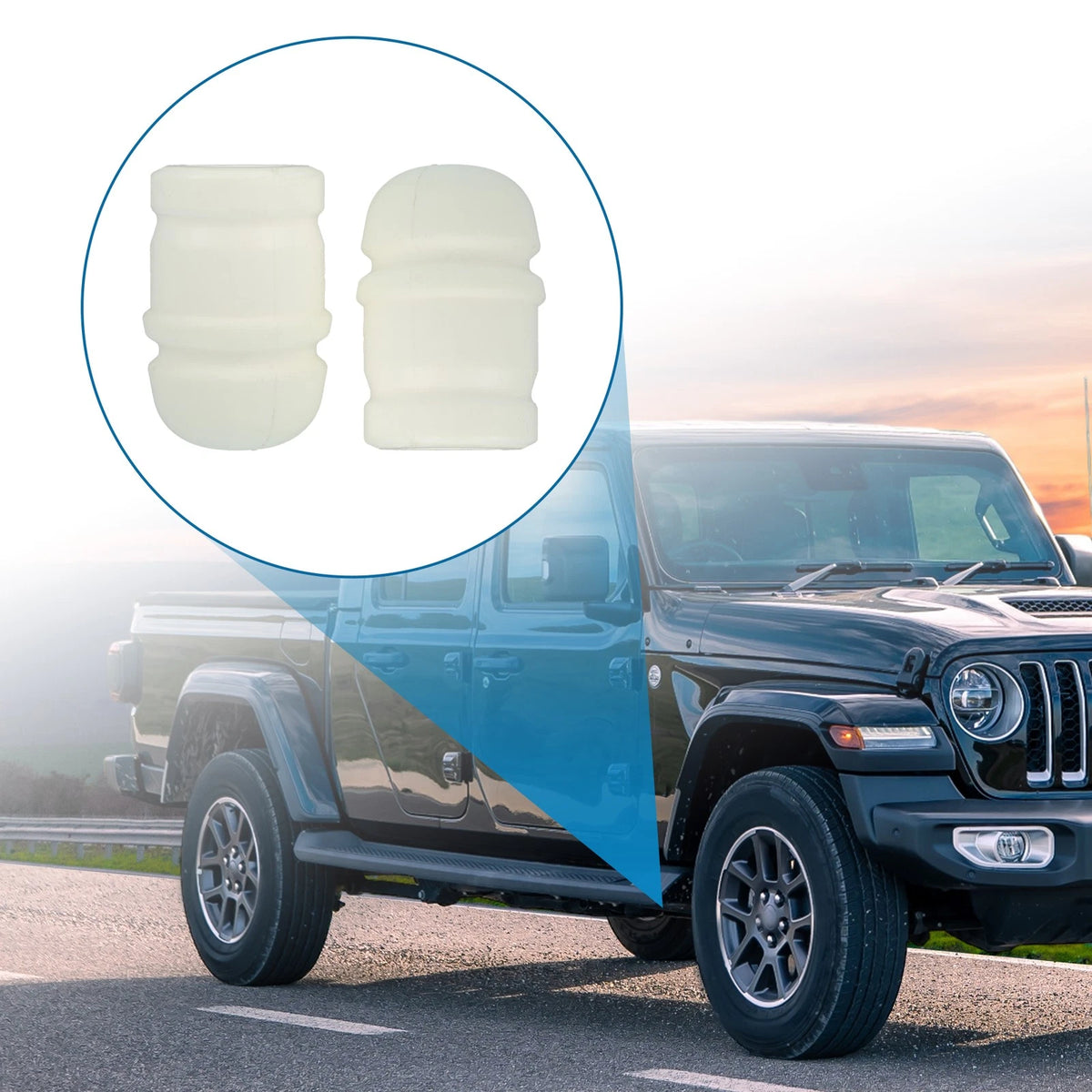 2 x Car Front Spring Jounce Bumpers for Jeep Wrangler JK (2007-2018) White