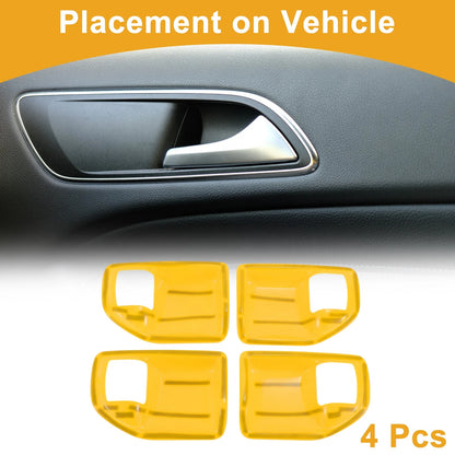 Yellow Interior Door Handle Bowl Cover Trim for Jeep Wrangler JK (2011-2017)