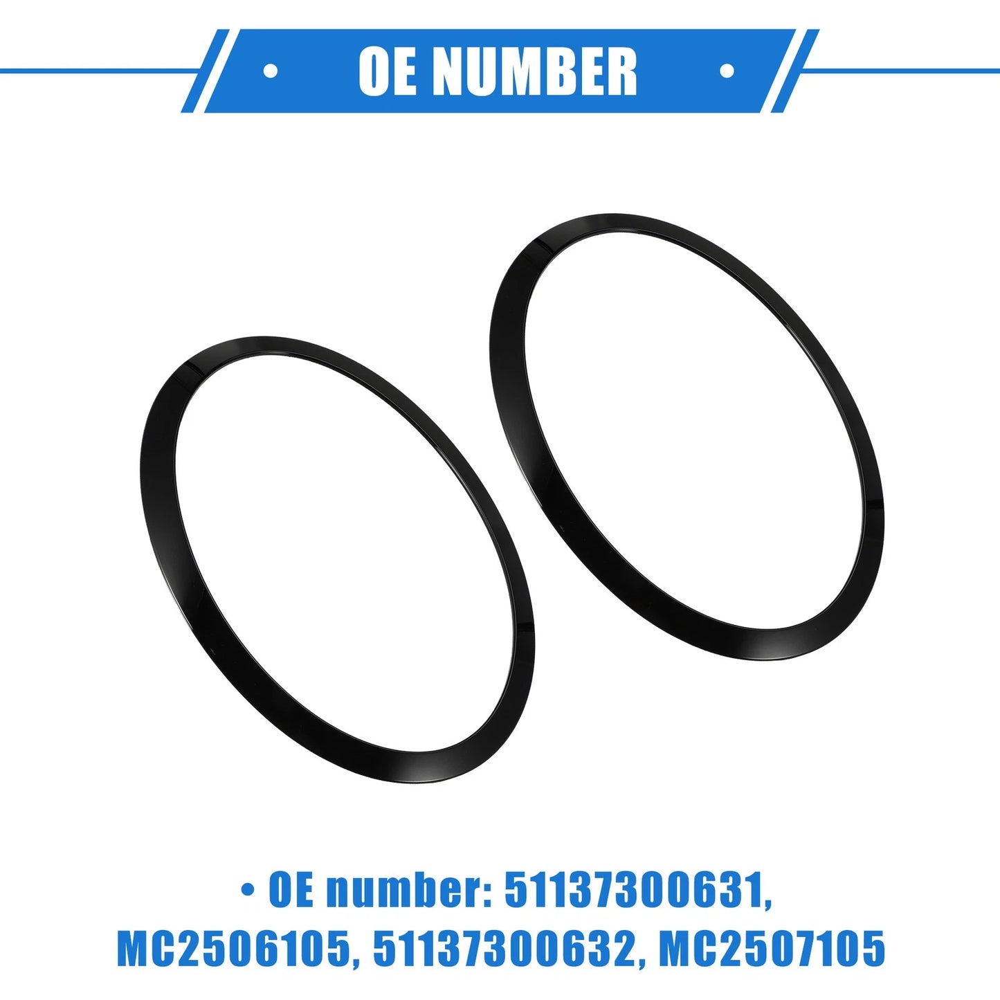 Front Side Headlight Trim Ring for BMW Mini F55 F56 F57 (2014-2021) Black