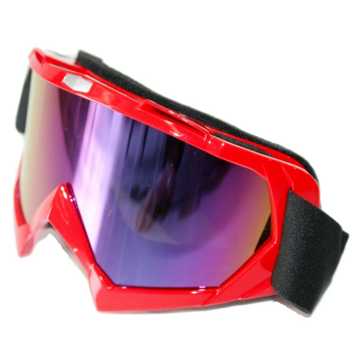 Tinted Red MX Goggles for Motocross Motorbike - Anti-Fog UV Protection (N/A)