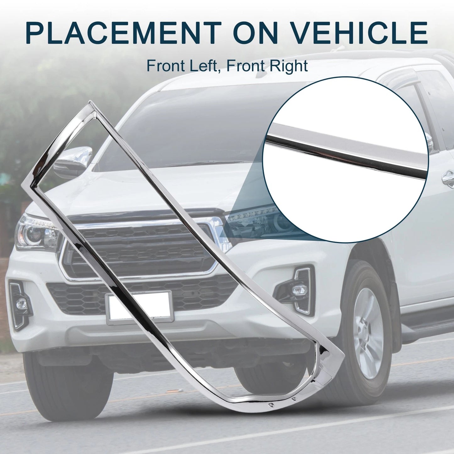 Car Front Headlight Trim Bezel for Toyota HILUX REVO (2015–2017)