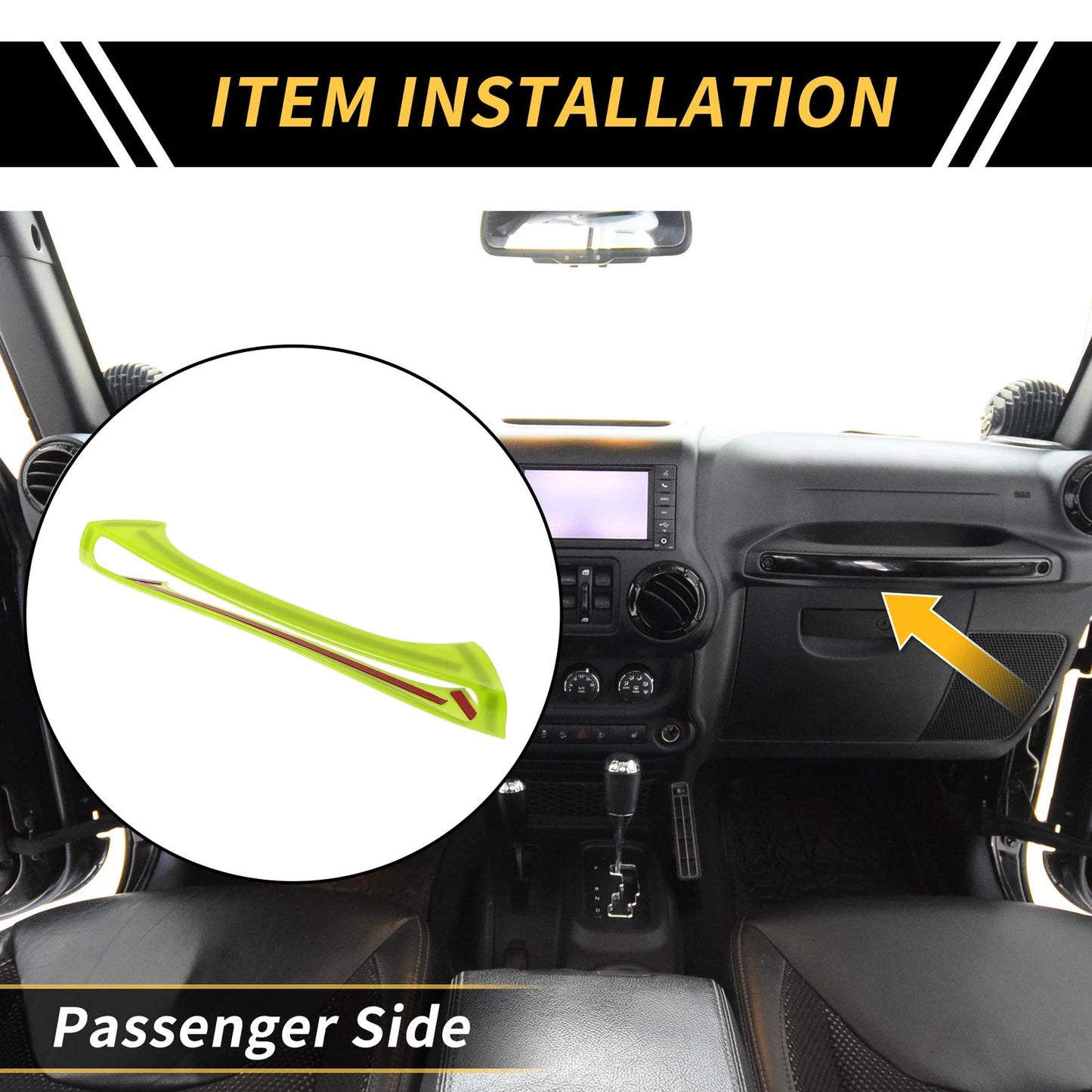 Glove Box Handle Switch Cover for Jeep Wrangler JK 2 Door (2007-2018)