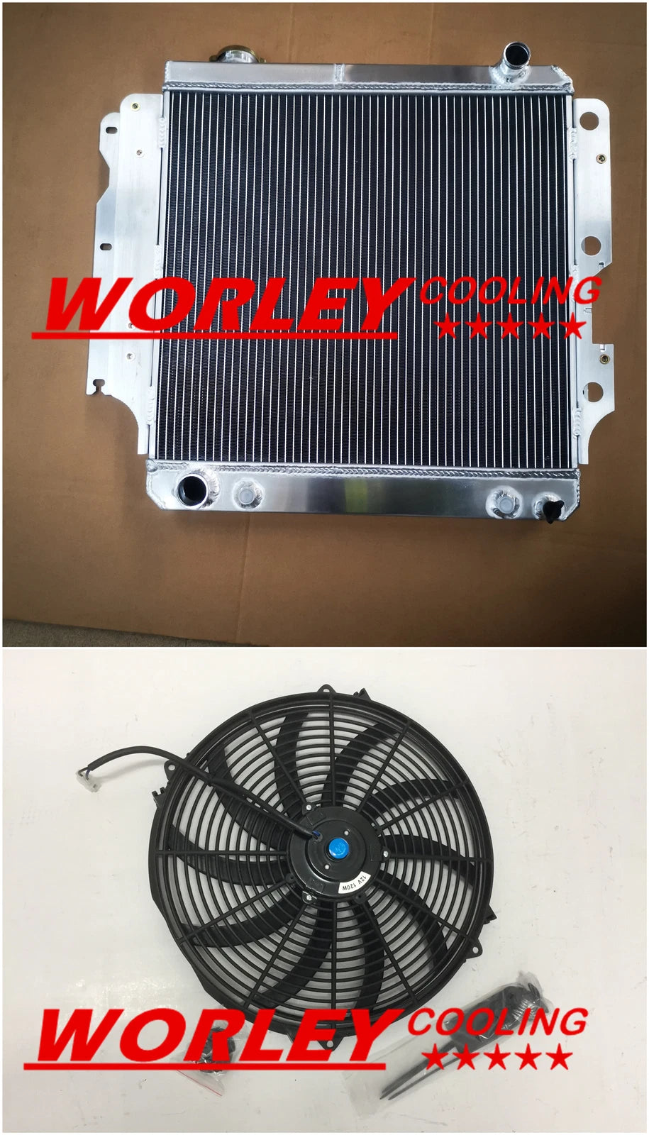 3 Row Radiator & Fan for 1987-1990 Jeep Wrangler 4.2L L6 LHD (1987-1990)