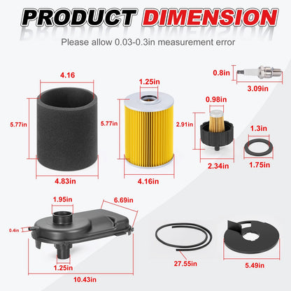 Tune Up Kit for Yamaha G2 8 9 11 Air/Fuel Filters, Air Box Cap