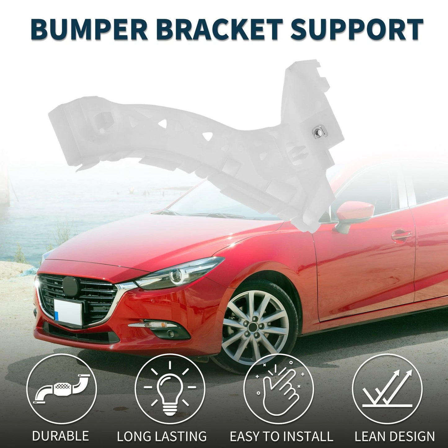 Right Front Bumper Retainer Bracket for Mazda 3 (2004-2009)