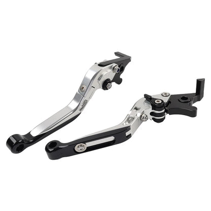 CNC Silver Extendable Brake Clutch Levers for Kawasaki Ninja 125 250 (2018-2023)