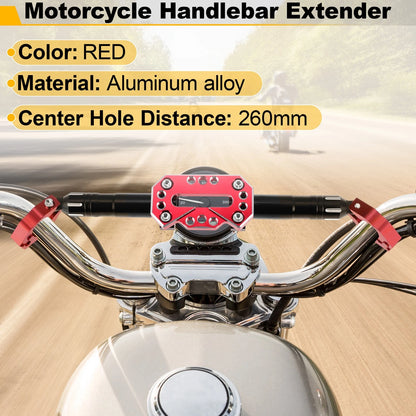Motorcycle Balance Handle Bar Extender Bracket 260mm Center Hole Red for Bike