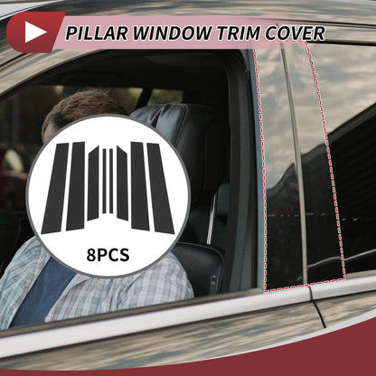 8 Pcs Door Pillar Window Trim for Kia Stonic (2018-2022) Black