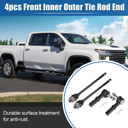 4pcs Front Inner Outer Tie Rod End Links Kit for Chevrolet Avalanche Drag Link