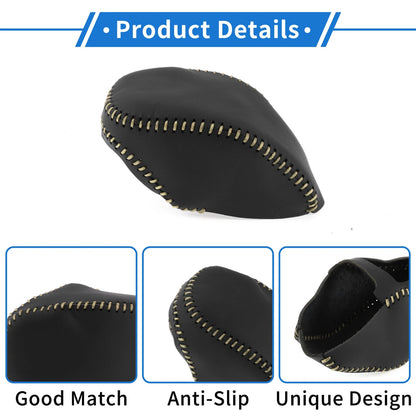 Car Gear Shift Knob Cover for Toyota RAV4 (2019-2024) Black Beige Faux Leather