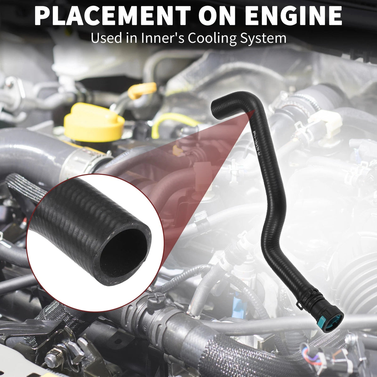 Heater Hose for Ford B-Max, Fiesta (2012-2023, 2008-2023) - Black 1 Pc