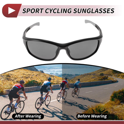 1 x Motorcycle Riding Goggles Deep Gray Lens Black Frame Cycling Sunglasses