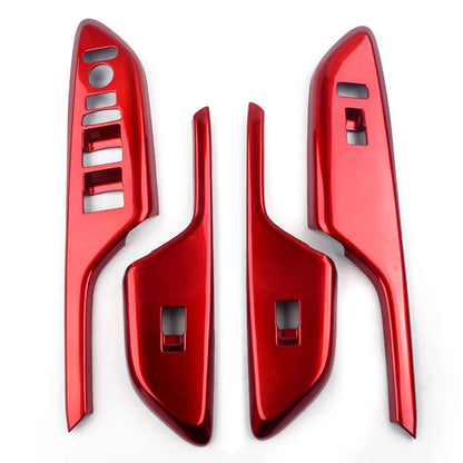 4 x Red Door Window Lift Switch Button Trim for Honda Civic (LHD)