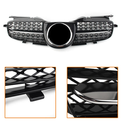 Chrome Black Front Upper Grill for Mercedes Benz R170 W170 SLK Class (1998-2004)