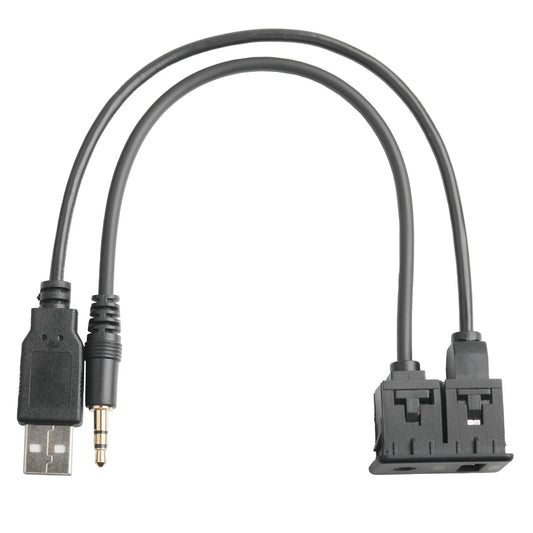 15cm AUX USB Socket Jack Extension Cable Adapter for Universal Car Dash Mount