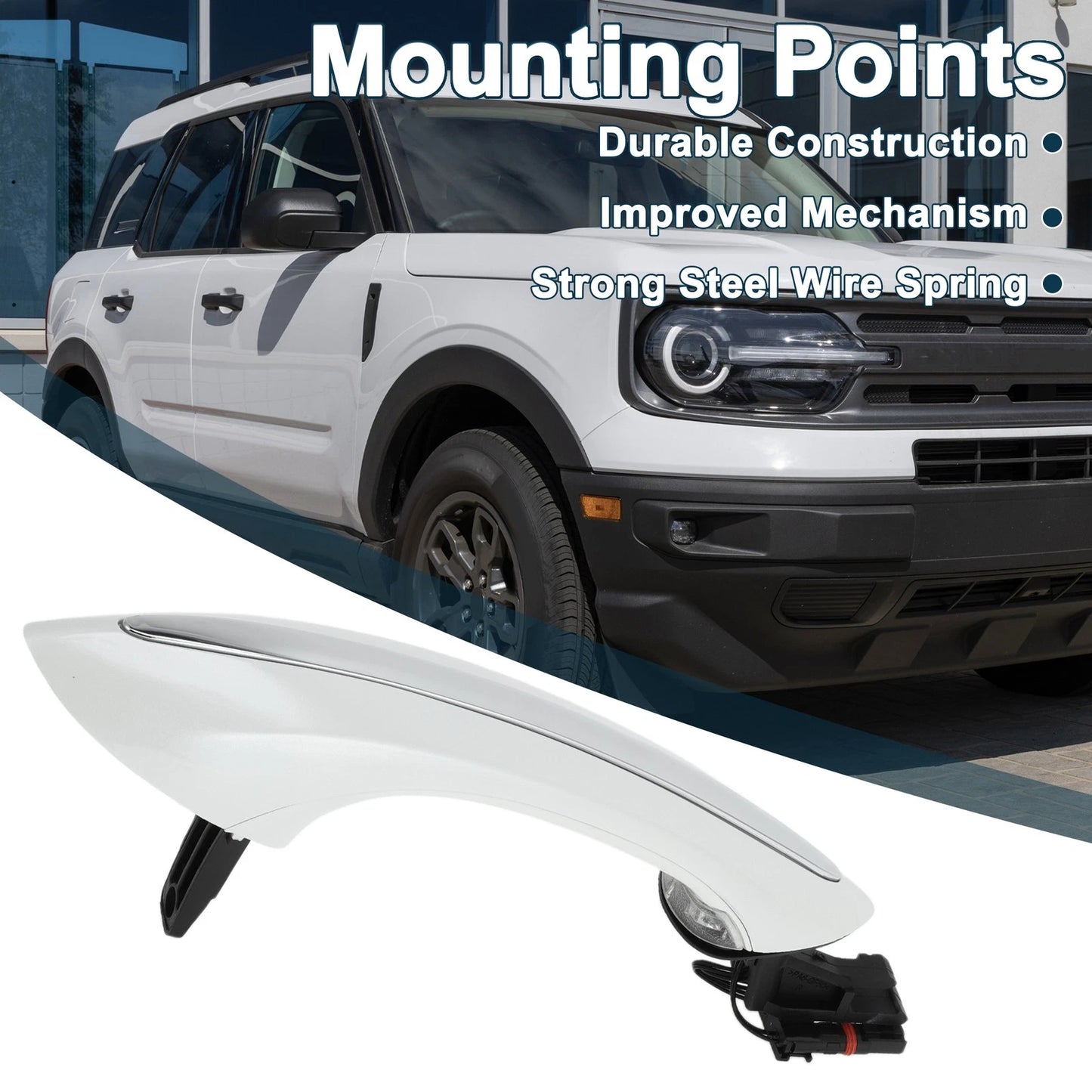 Rear Right Exterior Door Handle for BMW F07 F10 (2010-2017) White Silver Tone