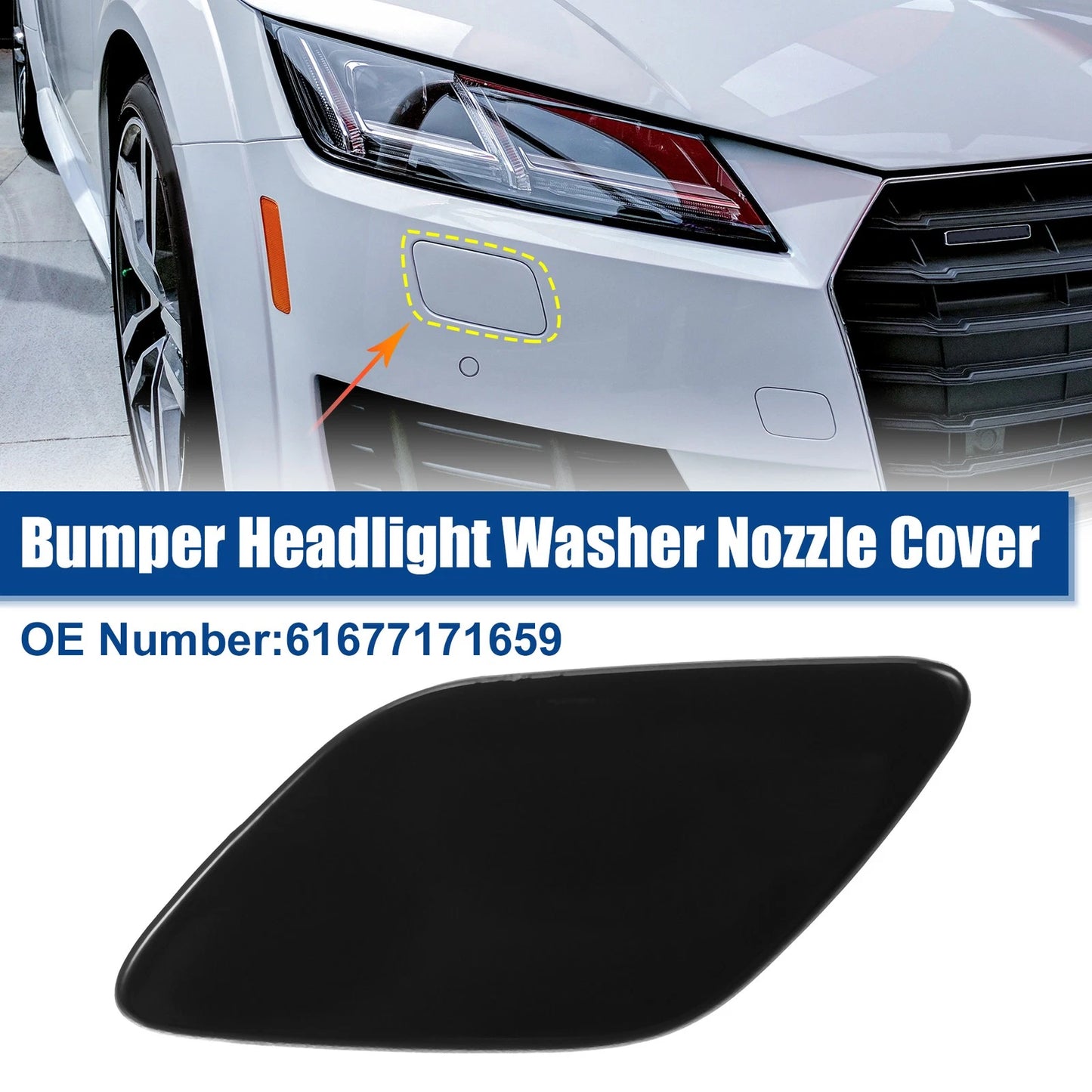1 x Front Bumper Headlight Washer Cover Cap for BMW 335i Glossy Black