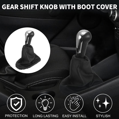 5 Speed Gear Shift Knob with Leather Cover for Chevrolet Spark (2011 - 2016)