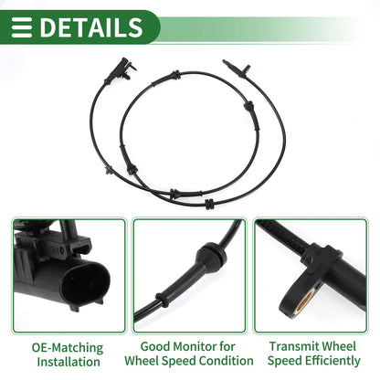 2x ABS Wheel Speed Sensor Front Left & Right for Infiniti M35 M45 (2006 - 2010)