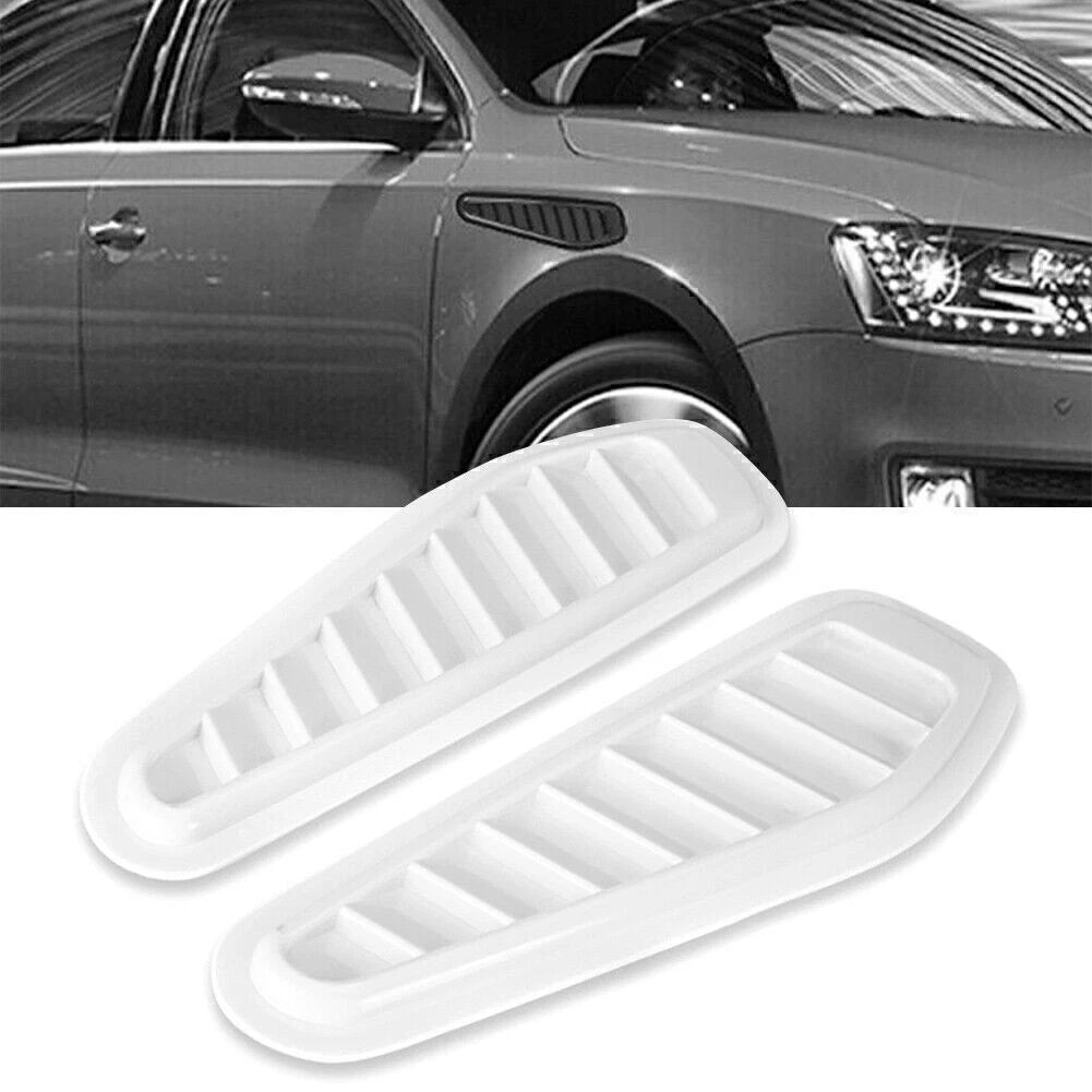 White Air Flow Intake Hood Scoop Vents for Car Decorative Cover
