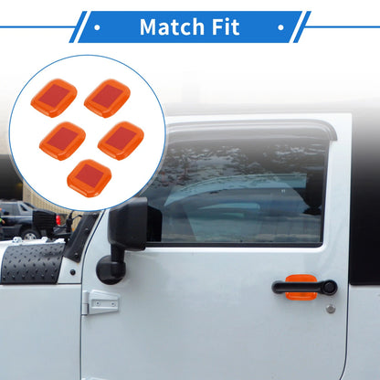 5 Pcs Door Bowl Cover Trim for Jeep Wrangler JL (2018-2022) - ABS Orange