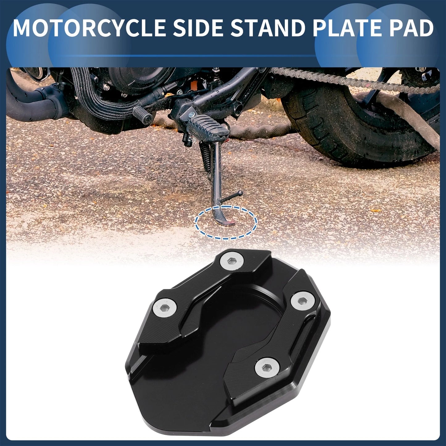 Side Stand Plate Pad with Wrench / 1 Set / Motorcycle