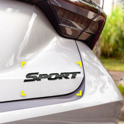 Carbon Fiber Style SPORT Logo Emblem Badge Sticker for Universal Sk (N/A)