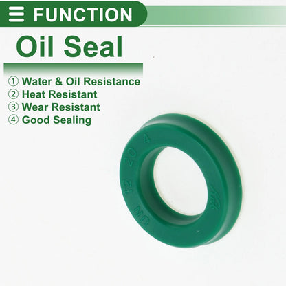 Oil Seal 12x20x4mm TPU Rotary Shaft Seal Green 5 pcs