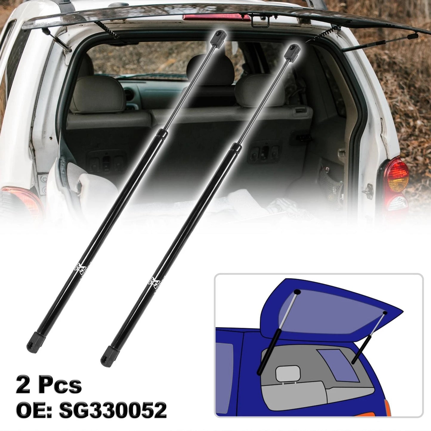 Rear Glass Window Lift Supports for GMC