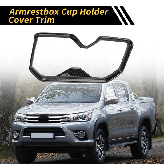 Carbon Fiber Armrest Box Rear Cup Holder Cover for Toyota Tundra (2022-2024)