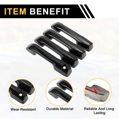 Car Exterior Door Handle Covers for Toyota Tundra 2022 Glossy Black