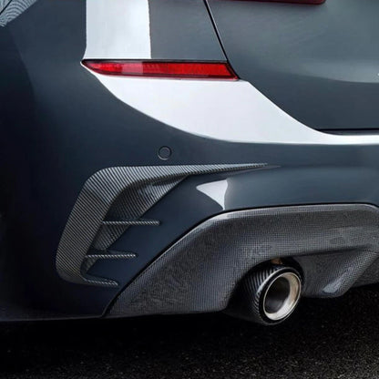 Black Carbon Style Trim Canards for BMW 3-Series Estate (2019–2022)