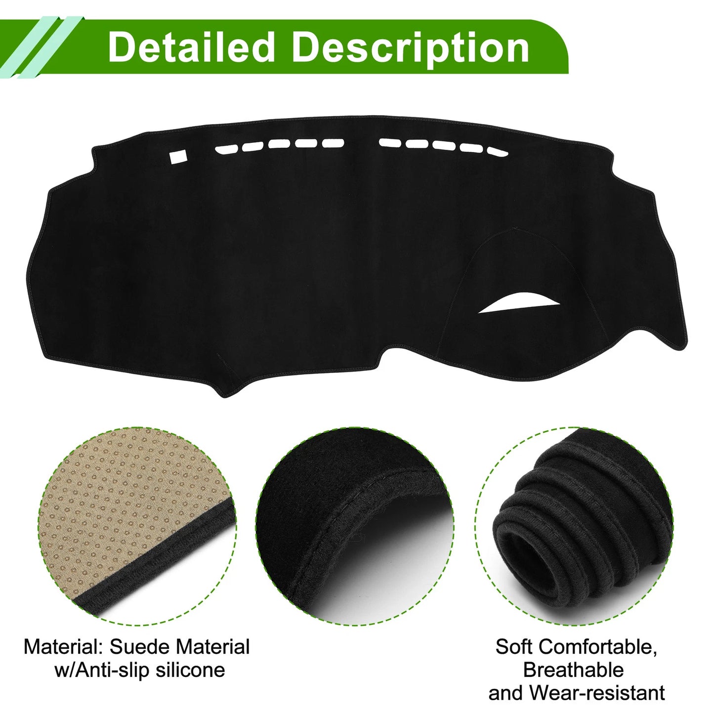 Dashboard Cover Mat for Honda Insight 2009-2014 Sun Protector Black