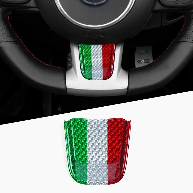 Dry Carbon Fiber Steering Wheel Lower Panel Cover Trim for Fiat 500 Abarth