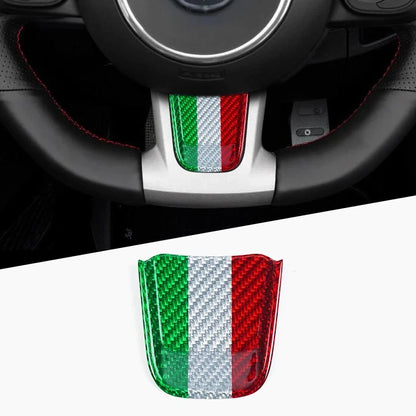 Dry Carbon Fiber Steering Wheel Lower Panel Cover Trim for Fiat 500 Abarth