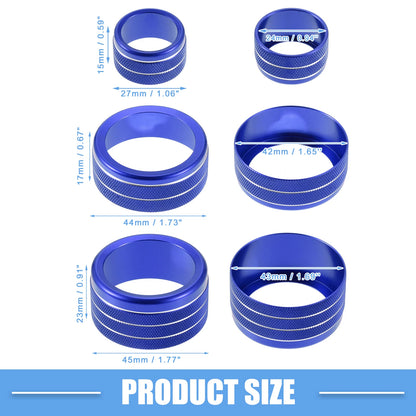 AC Volume 4WD Switch Knob Cover for Toyota Tundra (2014-2021) - 5 x Blue Covers