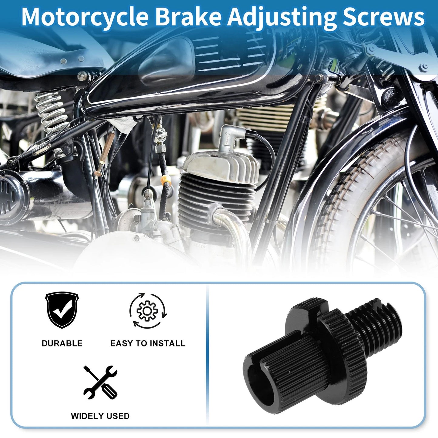2 x Brake Lever Barrel Adjusters Screws M10 for Motorcycle