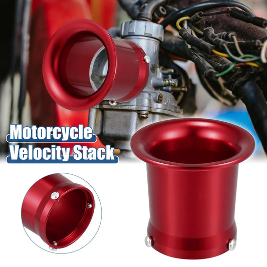 55mm Velocity Stack Carb Air Filter Funnel Trumpet Red for Motorcycle