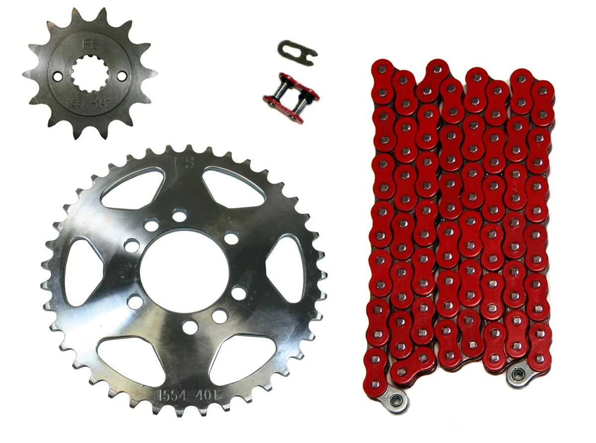 Red 520x98 Drive Chain & 14/41 Sprockets for Suzuki LT-Z400 (2003–2008)