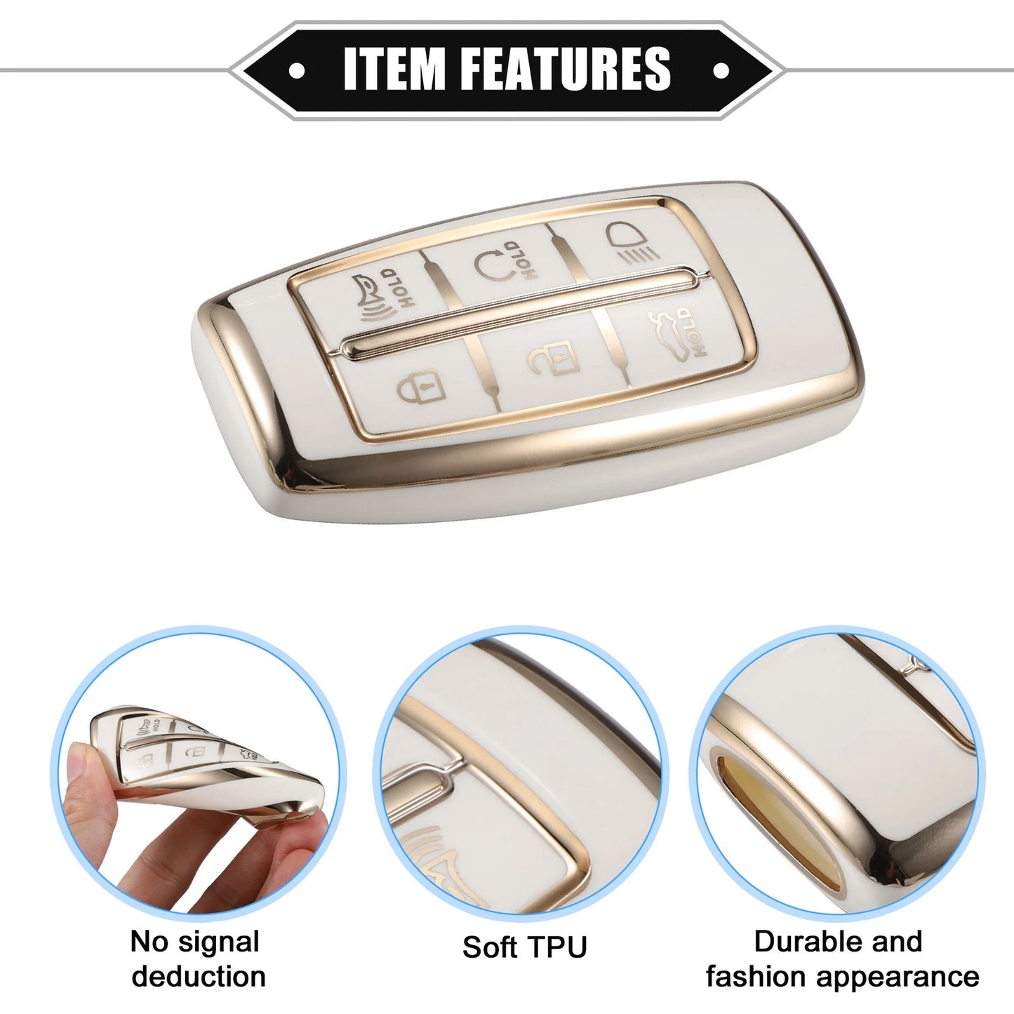 6 x Buttons Key Fob Cover TPU Remote Case for Hyundai ( Specified)