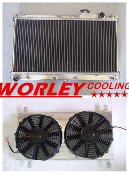 2ROW Aluminum Radiator & Shroud & Fan for Mazda Miata MX-5 (1990-1997)