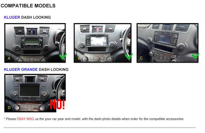 Apple CarPlay Android Auto BT Radio for Toyota Kluger (2007-2013)