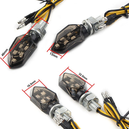 2 x 12V Mini Motorcycle LED Turn Signal Lights for Make & Model
