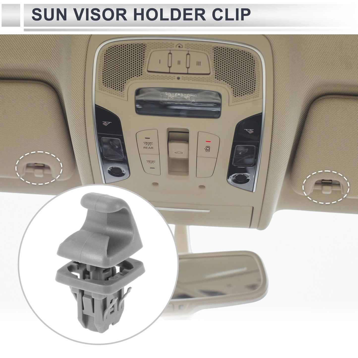 Sun Visor Holder Clip for Toyota Camry Highlander Corolla Gray