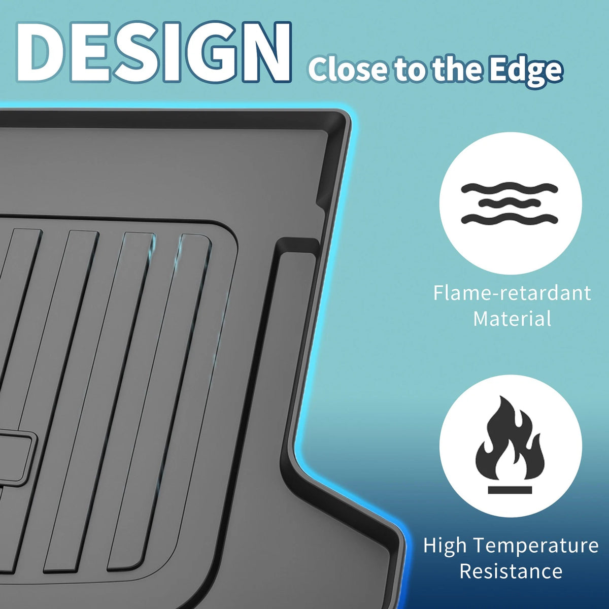Flat Face Cargo Liner Trunk Mat for Kia Niro (2023-2025) 1 Pc TPE